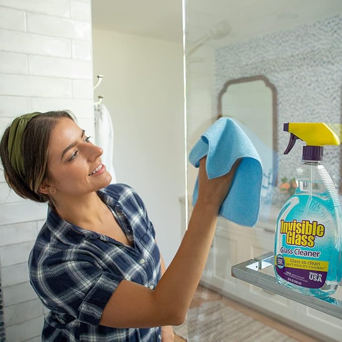 Invisible Glass 92160-2PK Premium Glass and Window Cleaner Spray – Cleans Glass, Windows, Mirrors, Shower Doors, and More – Streak-Free, Ammonia-Free, Tint-Safe – 22 fl oz (Pack of 2)