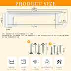 Heavy Duty Closet Rod Bracket 2 Pack WYGWP Wall Mounted Closet Shelf Brackets Supports 200lbs,White Closet Rod Support Bracket for DIY Home and Closet Decor