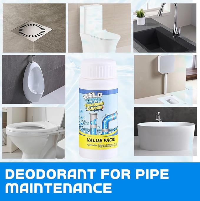 2025 Upgrade Sink Drain Cleaner, Sink and Drains Cleaner, Multi-functional Sink and Drain Cleaner Powder Cleaning, Drains Foam Cleaner, Powerful Pipe Dredging Agent for Kitchen Toilet (1Pc)