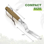 Weed Puller Tool, Hand Weeder with Good Leverage for Easy Pulling Weeds, Heavy Duty Stainless Steel Dandelion Puller Tool, Weed Digger Fork with Comfortable Wood Handle for Removal Dandelion crabgrass