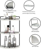Dorhors 3-Tier Corner Bathroom Organizer Countertop for Storage,Vanity Tray,Wood Counter Organizer for Kitchen,Bathroom,Dresser (Rustic White)