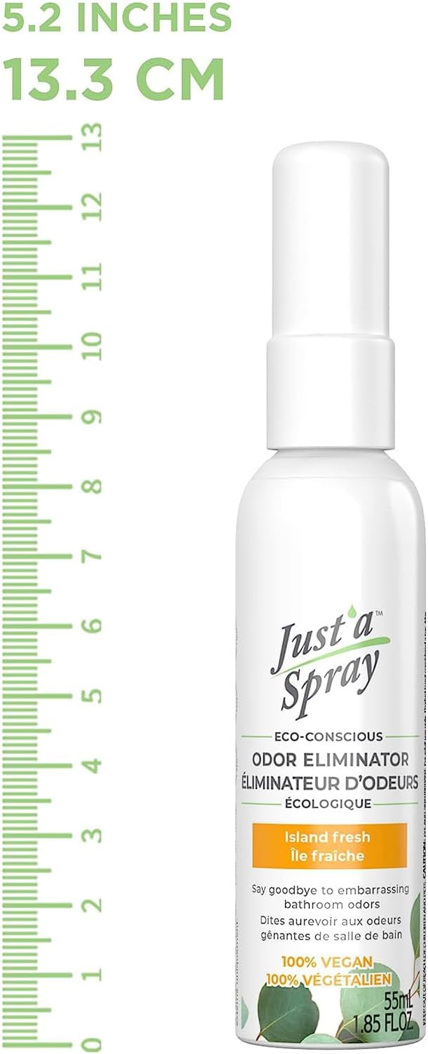 Prelam Just a Spray Odor Eliminator - Versatile and Convenient Formula - Greatly Reduces Unwanted Smells - Effortlessly Neutralizes All Odors - Safe for People and Pets - Island Fresh - 1.85 oz