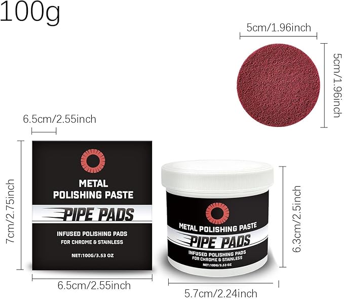 Metal Polishing Paste Pipe Infused Polishing Pads Chrome Stainless Steel Aluminum Cars Paste Protectant Scratch Remover Metal Care Kit Tarnish And Oxidation Remover