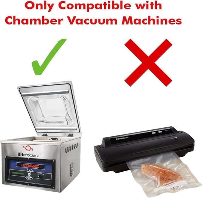 UltraSource - Chamber Machine Pouches 3 Mil Thickness, 6" x 10", Pack of 250 Vacuum Chamber Pouches, BPA-Free Pre-Cut Chamber Vacuum Sealer Bags with tear notch