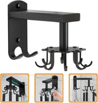 FRCOLOR Rotatable 8-Claw Kitchen Utensil Hooks Black Thickened Space Aluminum Alloy Swivel Wall Mount Organizer for Hanging Cooking Tools and Measuring Cups
