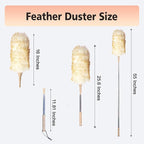 Cedenoo Lambswool Duster Extendable 22–55 Inch Natural Wool Duster with Flexible Head for Ceilings Furniture Blinds Electronics Washable Reusable