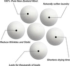 XL Dryer Balls from 100% New Zealand Wool (6-Pack), Natural & Reusable Fabric Softener Balls for 1000+ Loads, Essential Oil Ready Laundry Accesories, Reduces Wrinkles & Cuts Drying Time