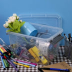 Bringer 6-Pack 5 L Clear Plastic Storage Box, Small Storage Latch Bin