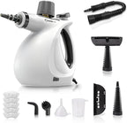 Steam Disinfection Cleaner, Handheld Pressurized Steamer with 9-Piece Accessories for Multi-Surface Cleaning, Natural Sanitization for Kitchen, Floor (1 x Steam Cleaner Kit + 4 Fiber Cloths)