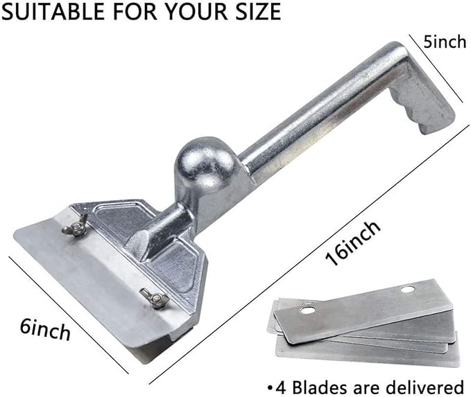 LRui Grill Scraper Heavy Duty Griddle Scraper Set with 5 Replacement Blades Flat Top Grill Accessories Griddle Cleaning Kit,for Outdoor Grill Cleaning