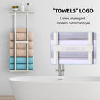 STWWO Wall Towel Rack for Rolled Towels, Towel Storage for Small Bathroom Can Holds 6 Large Towels, 30 inch Towel Racks with Shelf, White