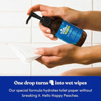 Fresh Peaches Toilet Paper Gel, Wet Wipe Alternative – Flush-Safe, A Cleaner Way to Wipe – Toilet Paper Spray (Blue Pocket, Starter with Pocket) – 4.4 oz
