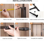 Pull Down Closet Rod for Hanging Clothes, Retractable Wardrobe Hanger for Cabinet Inside Width 21.6"~26", Aluminium alloy Tubing with Plastic Housing, 44 lb Weight Rating