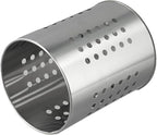 FABULETTA Stainless Steel Utensil Holder for Kitchen Countertop, Cutlery Drainer Rack with Drain Hole, Rust-Resistant Vertical Organizer Stand for Spoons and(Silver Small)