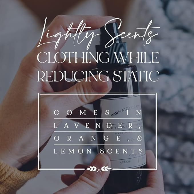 Anti-Static Laundry Scenting Spray with Essential Oils (Lavender, Lemon, Orange) (Orange)