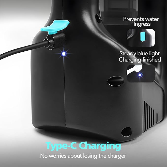 Window Vacuum Cleaner Kit Cordless, 35Min Runtime & 2 Suction Nozzles Cleaning Tool, All-in-One Electric Squeegee Spray Kit for Streak-Free Windows Washing, Shower Glass, Mirrors,Car