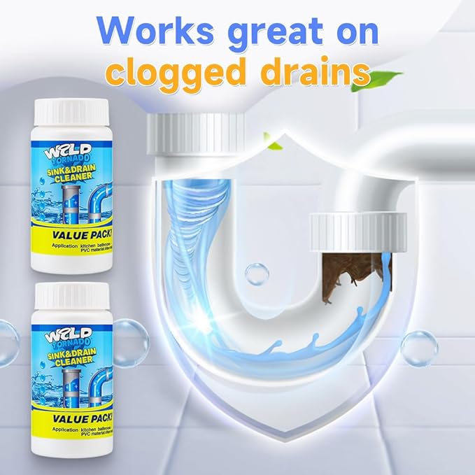 Sink Drain Cleaner, 2025 New Multi-functional Sink and Drain Cleaner Powder Cleaning, Drains Cleaner Foam Cleaner, Powerful Pipe Dredging Agent for Home Kitchen Toilet (5Pcs)