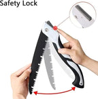 7 Inch + 10 Inch Folding Saw, Pruning Hand Saw for Wood Cutting, Garden Pruner with SK5 Curved Blade, Foldable Handsaw for Tree Trimming, Camping, Gardening and Carpentry
