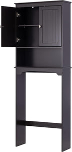 Spirich Over The Toilet Cabinet for Bathroom Storage, Above Toilet Storage Cabinet with Doors and Adjustable Shelves, Espresso