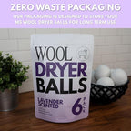 Lavender Scented Wool Dryer Balls – 6 XL Pack – Natural Fabric Softener, Reusable, Reduces Static, Reduces Wrinkles & Shortens Drying Time, Made W/Essential Oil, 100% Pure Wool
