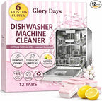 Dishwasher Cleaner And Deodorizer Tablets - Lemon Citrus Dishwasher Cleaning Tablets - Deep Cleaning Removes Limescale and Odors - Eco-friendly Dish Washer Machine Cleaner - Heavy Duty and Septic Safe