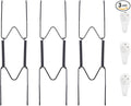 3 Pack Plate Hangers for The Wall, Suitable for 8-10 inch Art Plate, Stainless Steel Invisible Heavy Duty Wire Plate Holder with Wall Hooks, Plate Hangers for Displaying Plates, Platter, Dish, Black