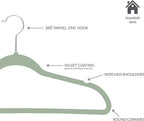 Simplify Slim Velvet Clothes Hangers | 50 Pack | Non-Slip | Shirts | Suit | Pants | Dresses | Garments | Closet Storage & Organization | Durable | Sage