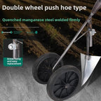 Weeding and Planting Double Wheels Hoe, Multi-Functional Soil Loosening/Trenching/Weeding Hand-Pushed Wheel Hoe Tools, Power-Assisted Weeding Scarifying Hoes, Tiller Gardens and Beds Tools