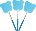3 Pcs Telescopic Fly Swatter, Plastic Fly Swatter Long Handle Heavy Duty FlySwatters Set for Indoor Outdoor Office Home