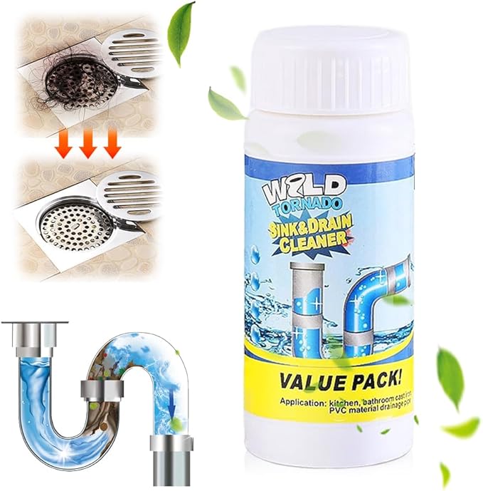 2025 Upgrade Sink Drain Cleaner, Sink and Drains Cleaner, Multi-functional Sink and Drain Cleaner Powder Cleaning, Drains Foam Cleaner, Powerful Pipe Dredging Agent for Kitchen Toilet (1Pc)