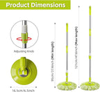 Spin Mop Replacement Handle, 47.6-inch 360 Degrees Rotating Telescopic Replacement Mop Stick with Robust Reinforced Plastic Disc for Spin Mop Bucket Cleaning System (Plastic Disc,Green)