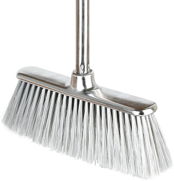 Indoor Soft Bristles Angle Sweeping Broom with Long Handle for Kitchen Hardwood Floor Cleaning (Broom)