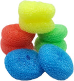Handy Housewares Durable Non-Scratch Nylon Scouring Pads | Round All-Surface Cleaning Pads | Multi-Use Kitchen Scrubbers | Safe for Non-Stick Cookware | 8-Pack Random Colors