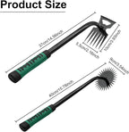 2 Pack Uprooting Weed Pulling Tools,Garden Hand Weeder Tools, Manual Multifunctional Weeders Gardening Tools for Yard and Garden(5Tines+11Tines)
