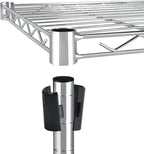 HealSmart Heavy Duty 4-Shelf Storage Shelving Unit, 35.83D x 13.98W x 55.91H Steel Organizer Wire Rack with 1000Lb Capacity, Chrome