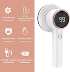 Fabric Shaver Lint Remover for Clothes with 2 Speeds, Digital Display, 6 Leaf Blades, USB Rechargeable Sweater Defuzzer to Remove Pilling Fuzz Ball for Furniture, Couch, Coat.