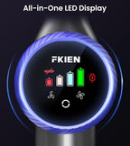FKIEN Cordless Vacuum Cleaner, 550W 45kPa 65Mins Vacuum Cleaners for Home with LED Display, Self-Standing Stick Vacuum with Anti-Tangle Brush, Rechargeable Vacuum Cordless for Pet Hair/Carpet/Floor