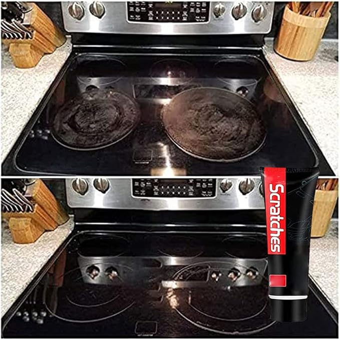 RJDJ Scratch Free Stove Top Scratch Remover, Cooktop Heavy Duty Cleaner And Polish, Glass Ceramic Stove Top Cleaner, Multipurpose Cooktop Cleaner for Household (3PC)