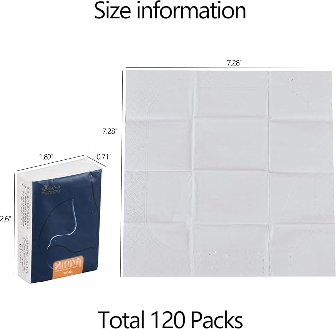 120 Packs Pocket Size Facial Tissues, 4-Ply Mini Soft Facial Tissue