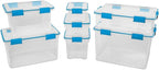Sterilite 6-Pack Gasket Box, Weather-Resistant Storage Bins with Latching Lids, 12 Quart - Heavy-Duty Organizing Containers for Closet, Bathroom, and Office
