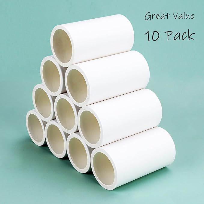 4 inch Lint Roller Refills Only for Scotch-Brite Lint Roller Replacement Refills for Pet Hair Extra Sticky 60 Sheets per Roll Pack of 10 Rolls Total 600 Sheets (Inside Dia. 1-3/4 inch)