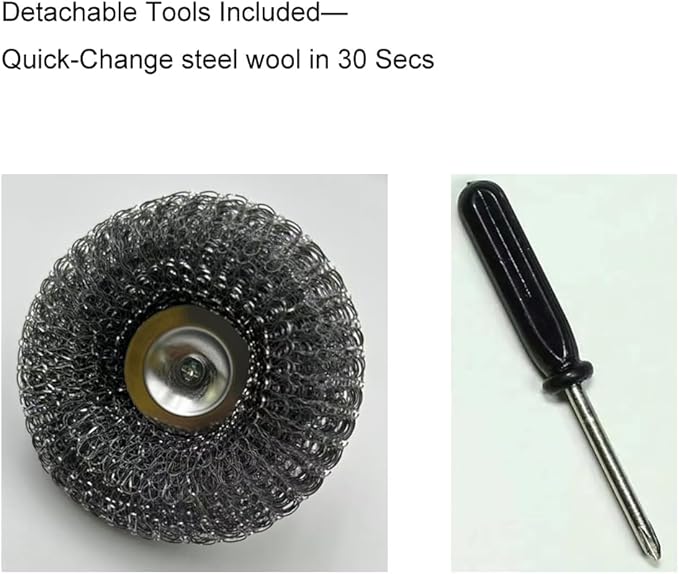Steel Wool Scrubber, Oven Cleaner Brush, Stainless Steel Scrubber and Crevice Brushes Cleaning Set for Dishes, Iron, Pots, Stoves, Barbecue Grills, Sink
