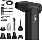 LUXTER Compressed Air Duster, 130000RPM Electric Air Duster Rechargeable, 3-Speed Settings with Fast Charging, Computer Duster with a Vacuum Accessory Kit for Computer, Keyboard, Car, Outdoor