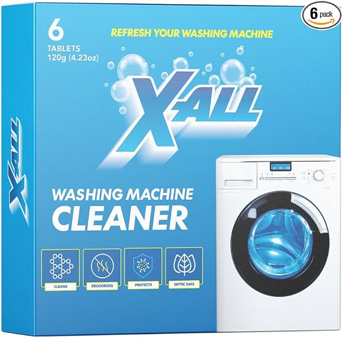 X-ALL Washing Machine Cleaner – Deep Cleaning Tablets, Cleans and refreshes the interior, Limescale and Mineral-Buildup – Deep Cleans Dirt for HE, Front Load & Top Load Washers