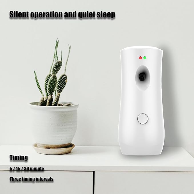 (4-Pack) Auto Air Freshener Spray Dispenser Free Stand or Wall Mounted Automatic Aerosol Aroma Machines are Widely Used in Hotels, Bedrooms, Airports, Bathrooms, Offices, Commercial Places (White 003)