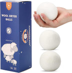 Wool Dryer Balls Handmade 3 Pack XL,Organic Laundry Dryer Balls,100% New Zealand Wool Natural Fabric Softener,Reusable 1000 Loads,Wrinkles Free, Shorten Drying Time,Baby Safe (3 Pack,White)