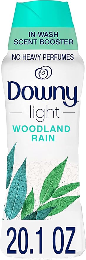 Downy Light Laundry Scent Booster Beads for Washer, Woodland Rain, 20.1 oz, with No Heavy Perfumes