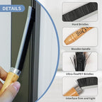 4-Piece Set Crevice Cleaning Brush - Multifunctional Hard Bristle Cleaning Brush for Bathroom, Kitchen, Window, Faucet, Toilet & Grout - Durable Household Cleaning Tools Essentials (Silvery)