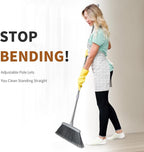 Broom, Outdoor Brooms for Sweeping Indoor, Adjustable 55" Pet Hair Removal Hevy Duty Broom for Floors Home Kitchen Garage Commercial Patio Industrial Snow (Pack of 2)