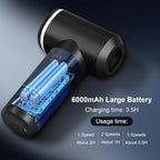Compressed Air Duster,6000mAH 160000RPM Electric Air Duster,3-Speed Adjustable Mini Air Blower with Brushless Motor,2 in 1 Compressed Air Can for Keyboard PC Car Home